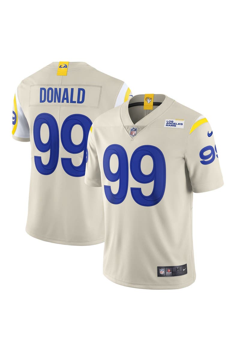 Men's Nike Aaron Donald Bone Los Angeles Rams Vapor Limited Jersey, Main, color, Cream
