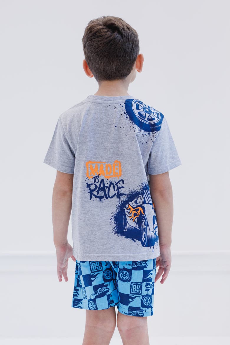 T-Shirt & Woven Shorts Set, Alternate, color, Gray / Blue
