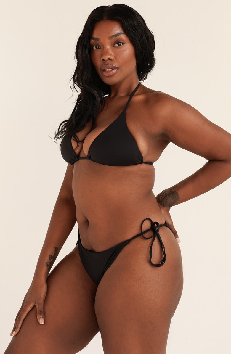 Dippin Daisys Bondi Cheeky Bikini Bottom, Alternate, color, Black