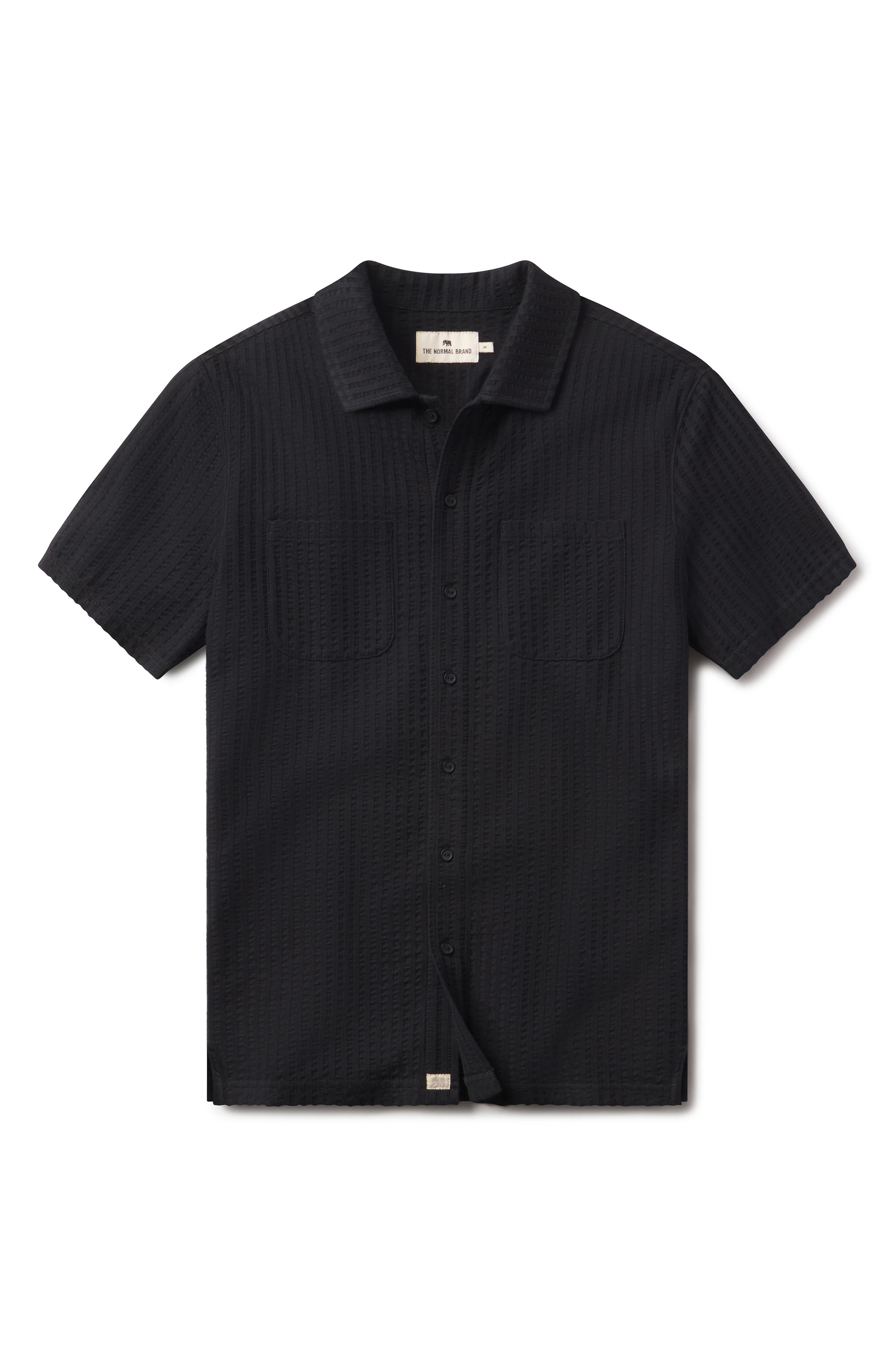 Мужские The Normal Brand Getaway Short Sleeve Knit Button-Up Shirt — фото 5