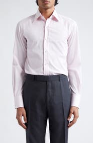 TOM FORD Classic Fit Solid Stretch Poplin Button-Up Shirt