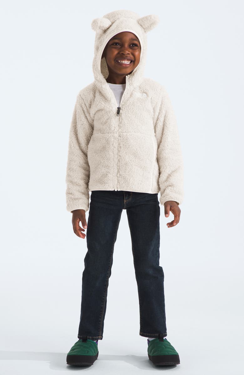 The North Face Kids' Campshire Ear Appliqué Fleece Zip Hoodie, Alternate, color, White Dune