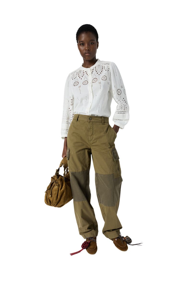 Cybella Embroidered Long sleeve Shirt, Alternate, color, Ecru