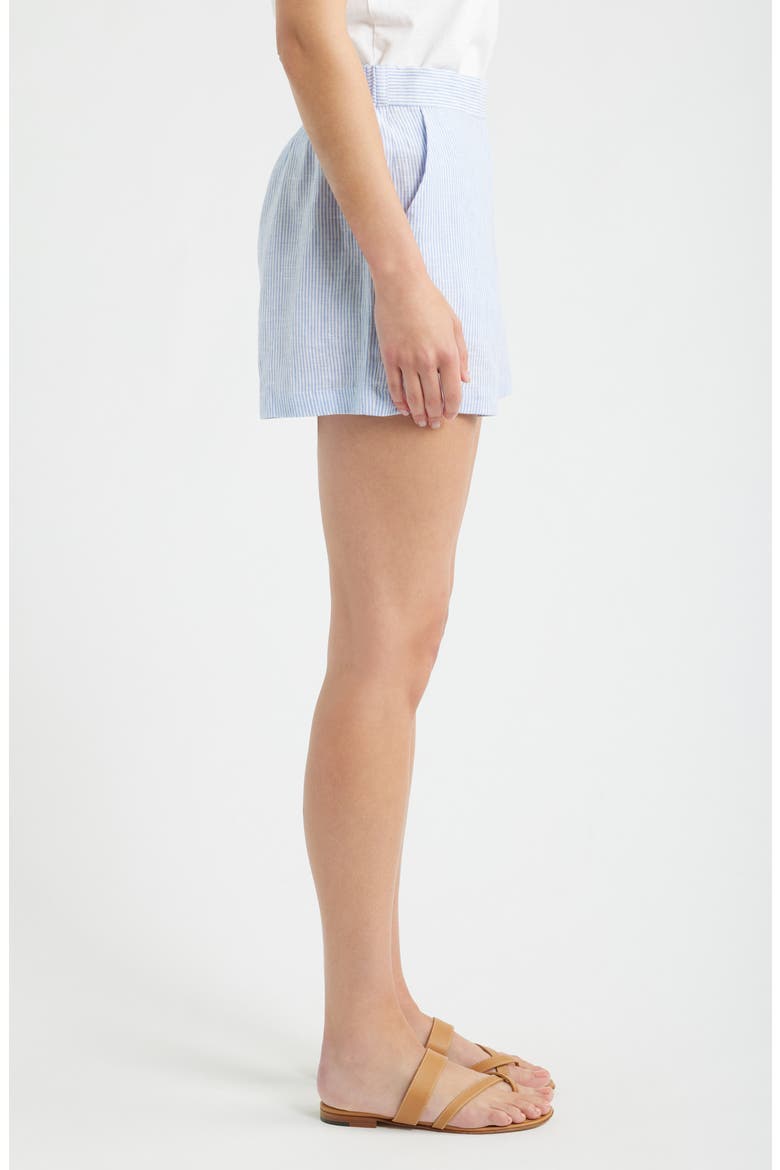 Mae Striped Linen Shorts, Alternate, color, THIN STRIPE