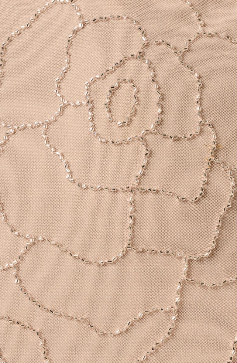 Adrianna Papell Beaded Mesh Blouson Gown, Alternate, color, 