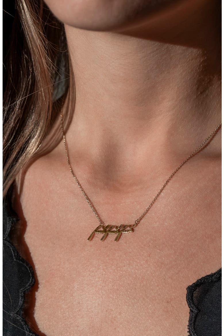 Script Pendant Necklace, Alternate, color, 14K GOLD PLATED