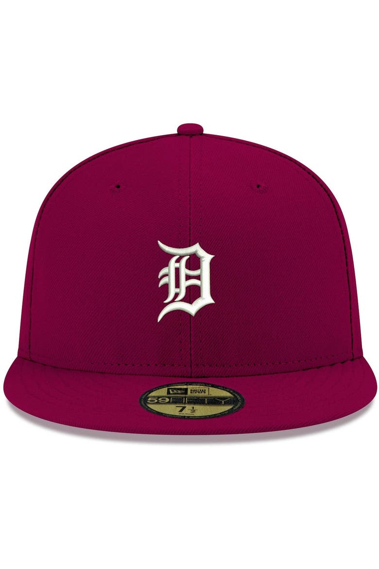 Men's New Era Cardinal Detroit Tigers White Logo 59FIFTY Fitted Hat, Alternate, color, Cardinal