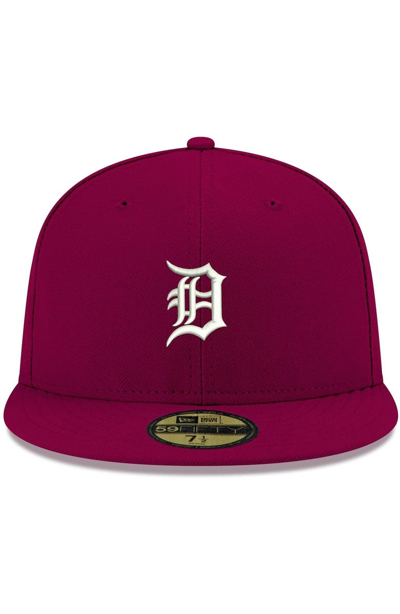 New Era Men's New Era Cardinal Detroit Tigers White Logo 59FIFTY Fitted Hat, Alternate, color, Cardinal