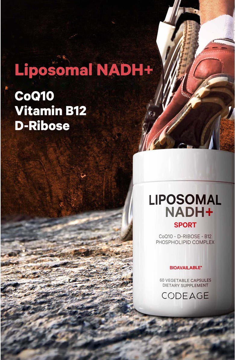 Codeage Liposomal NADH+ CoQ10 & Vitamin B12 Supplement, Alternate, color, White