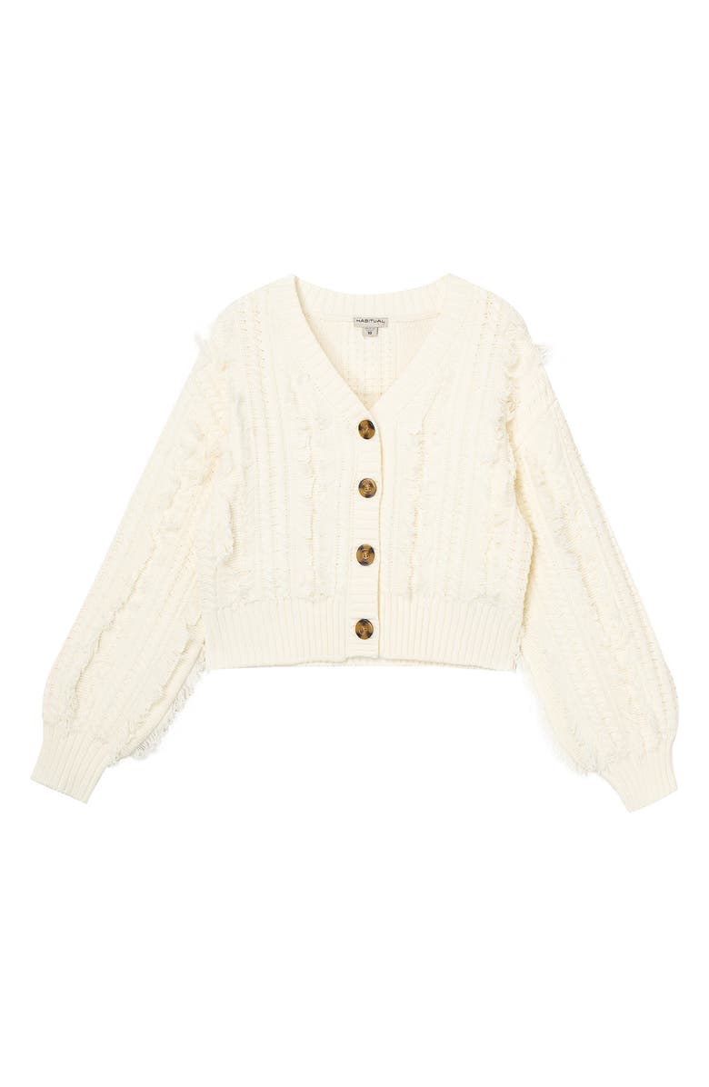 Habitual Girl Habitual Kids Kids' Fringed Cardigan, Main, color, 