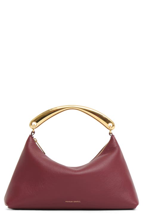 Rhea Metal Handle Leather Bag