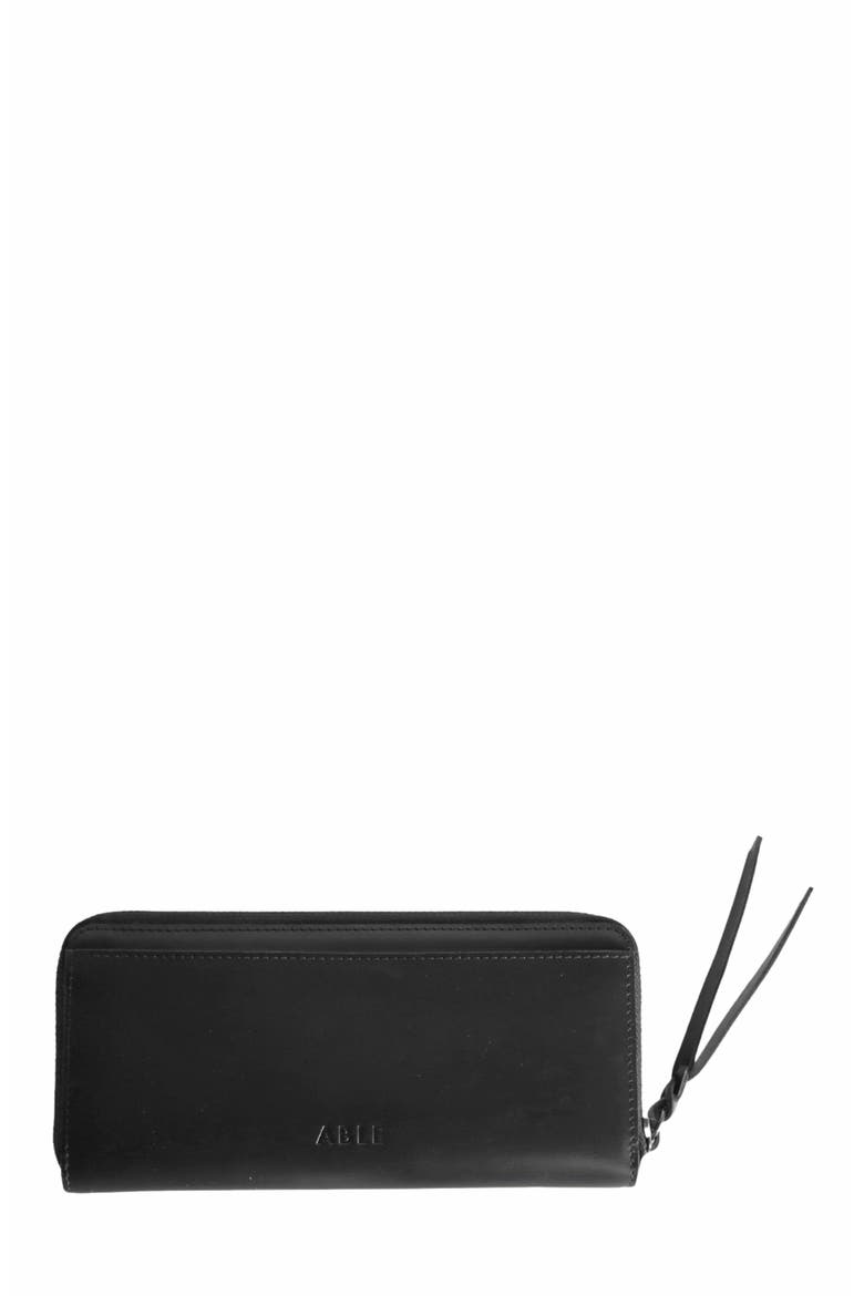 Helina Large Zip Around Wallet, Alternate, color, Black