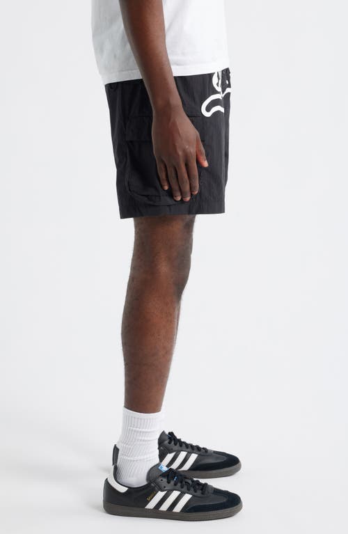 Icecream Running Dog Graphic Cargo Hiker Shorts In Black