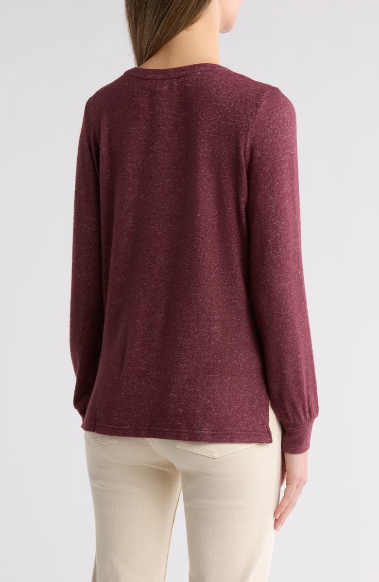 BY DESIGN Mavis Zip Pocket Pullover, Alternate, color, Raisin