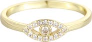 Adornia 14k Gold Plated Cubic Zirconia Evil Eye Ring