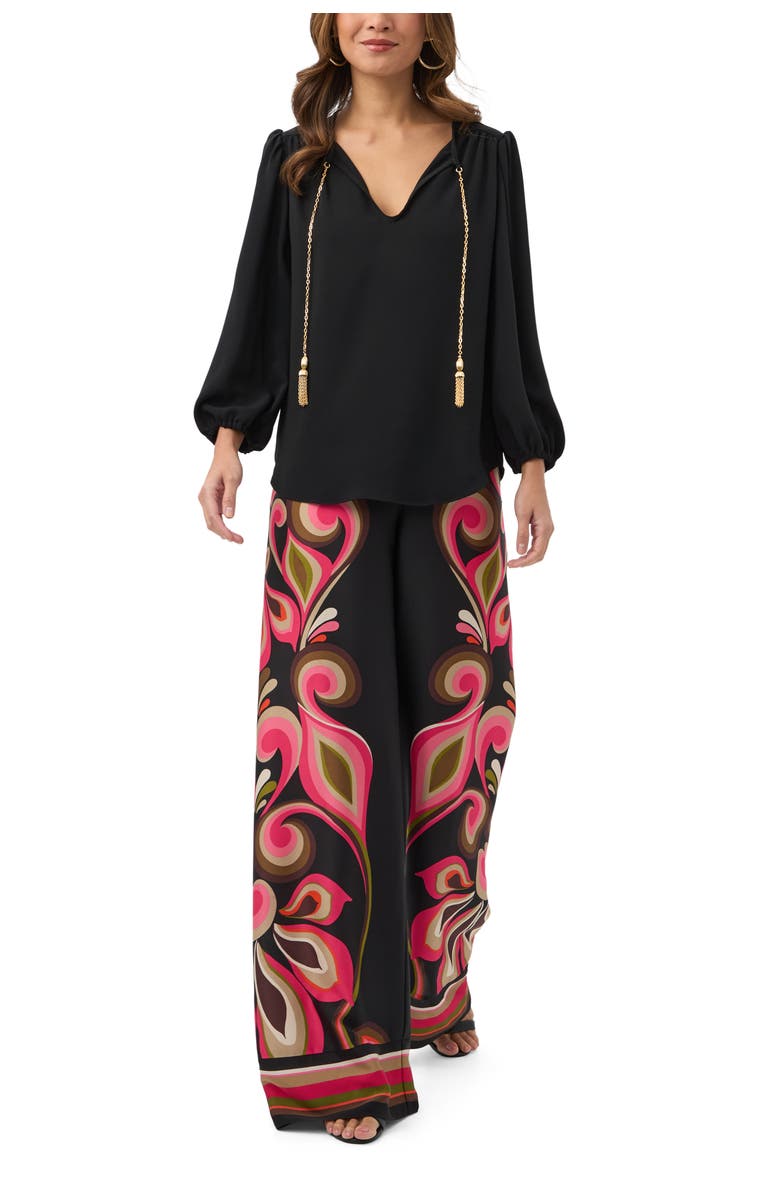 Trina Turk Morabi Chain Link Hardware Top, Alternate, color, Black