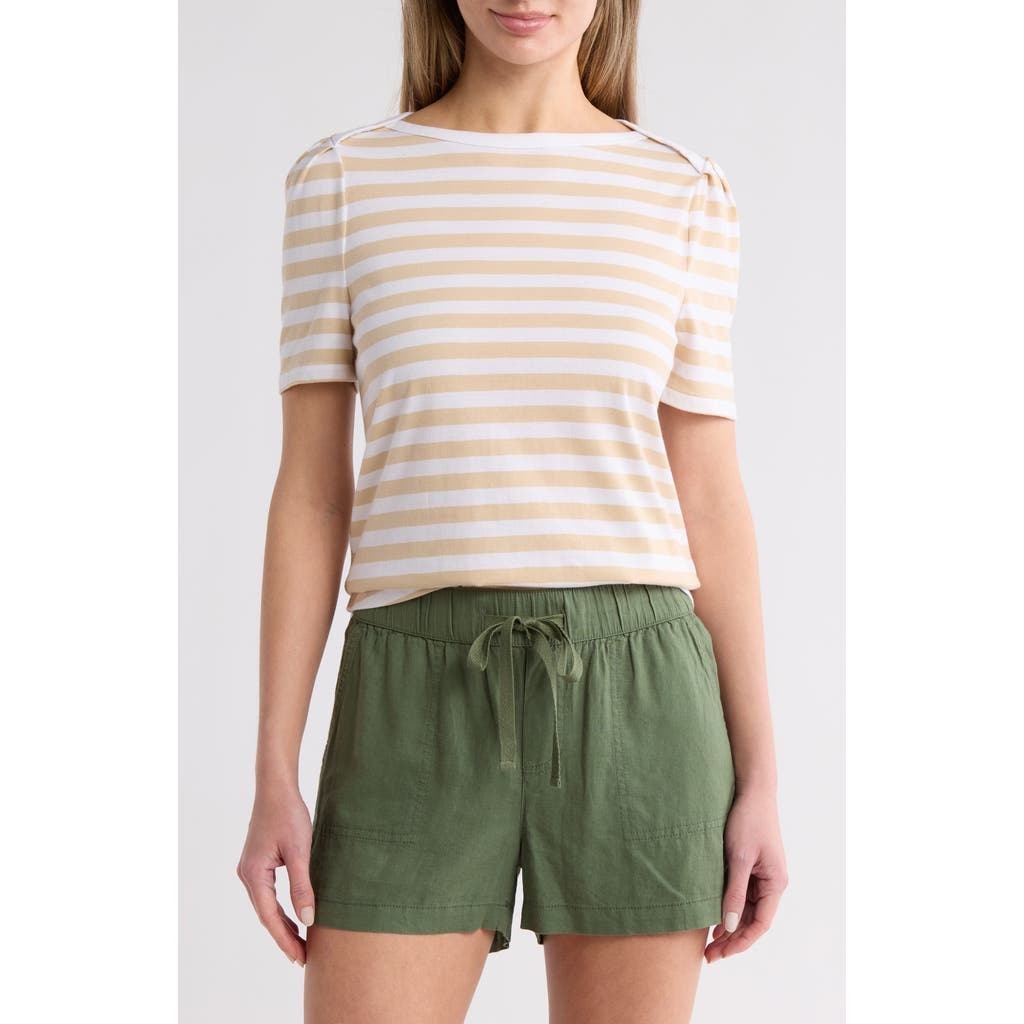 Caslon ® Stripe Envelope Neck Knit Top