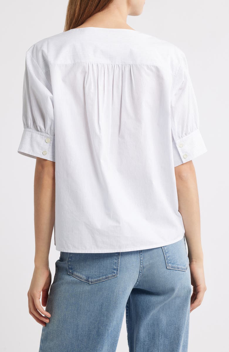 FRAME V-Neck Pinstripe Top, Alternate, color, 