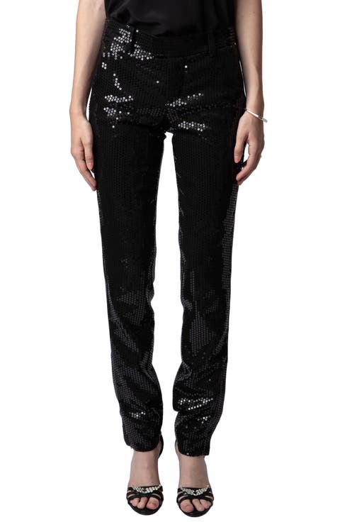 パンツ ZADIG & VOLTAIRE Woman Pants White WWJE01270 103 Zadig & Voltaire Pistol Linen-Blend Straight-Leg Pants
