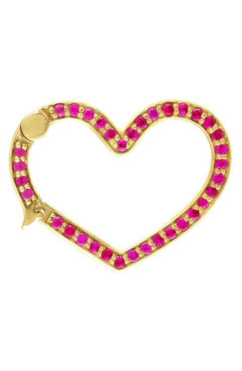 14k Gold Ruby Heart Lock
