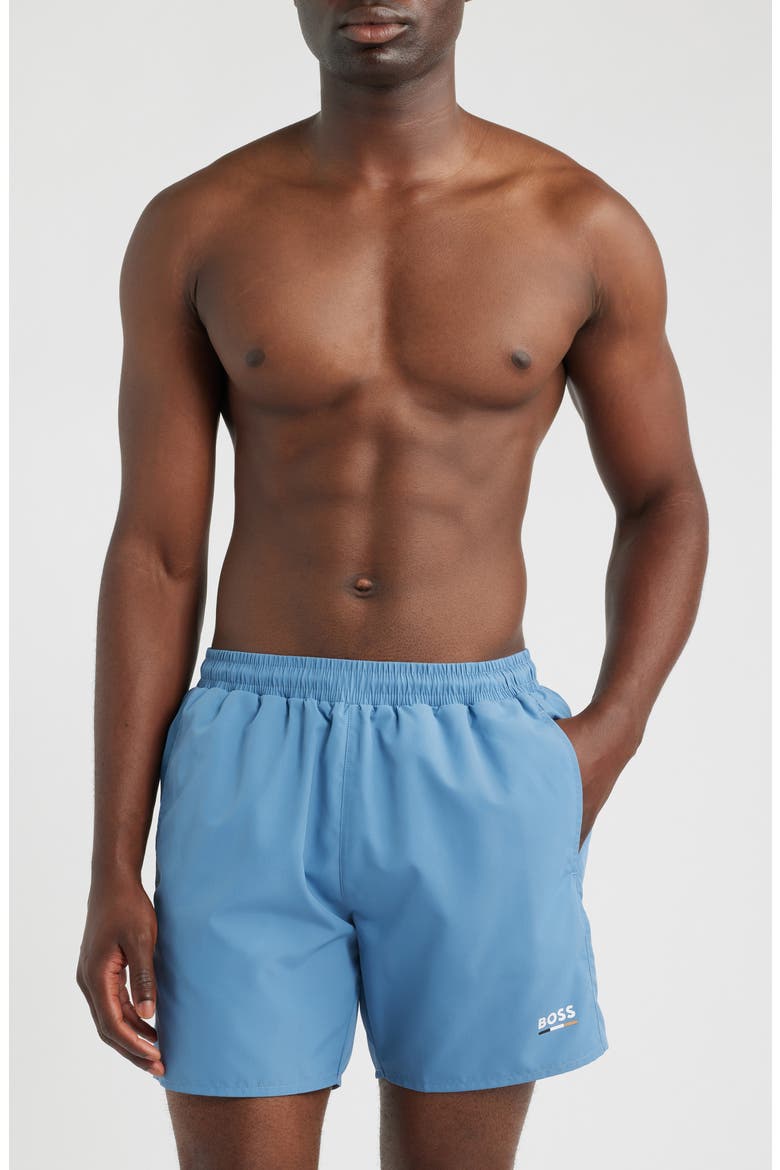 Swordfish Swim Trunks, Main, color, LIGHT PASTEL/ BLUE