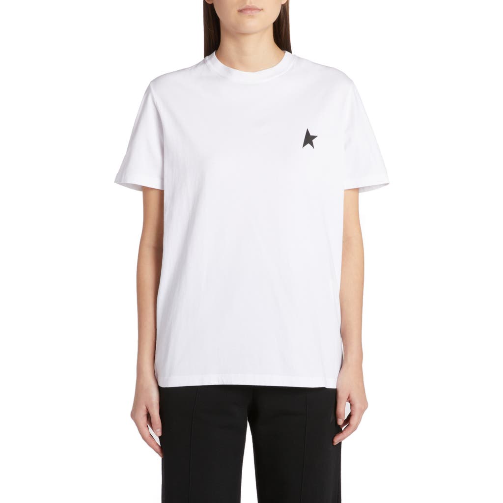 Golden Goose Deluxe Brand Women Regular Cotton T-shirt In Optic White/black
