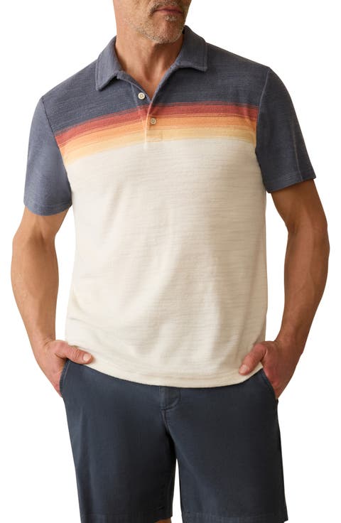 Cabana Surf Stripe Terry Cloth Polo