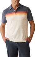 Faherty Cabana Surf Stripe Terry Cloth Polo