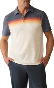 Faherty Cabana Surf Stripe Terry Cloth Polo