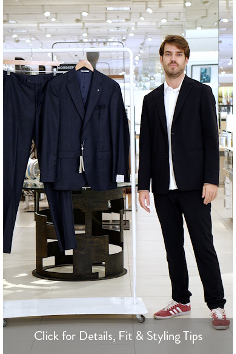 Stacey Trim Fit Solid Navy Stretch Super 110s Suit video