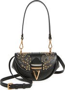 Versace Small Virtus Leather Shoulder Bag