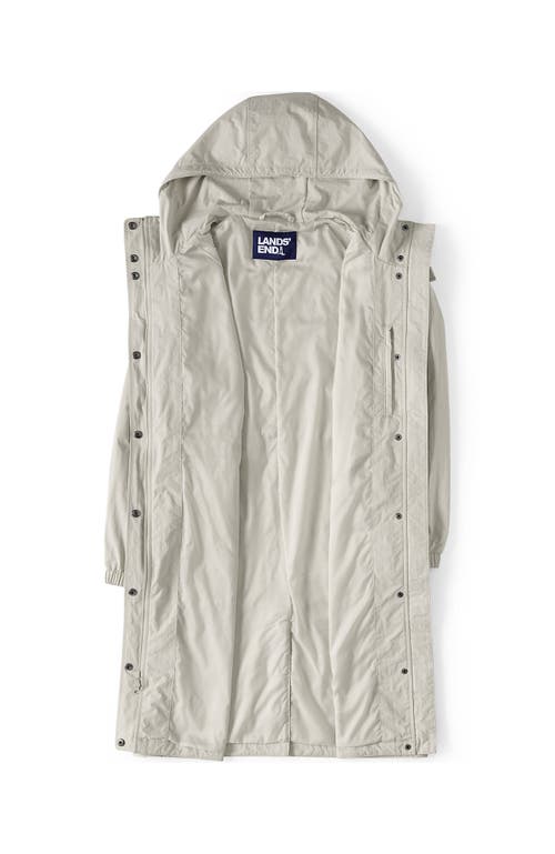Lands' End Crinkle Raincoat In Light Stone