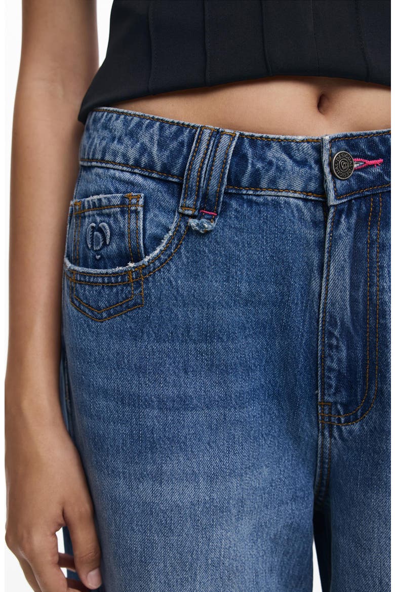 Hight Waist Barrel Legs Jeans, Alternate, color, MEDIUM BLUE