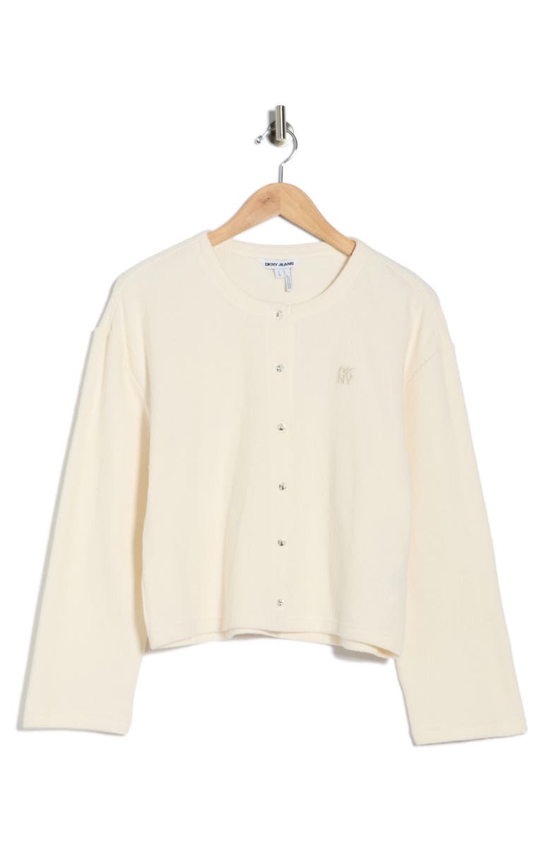 DKNY Jeans Buttoned Cardigan, Main, color, Eggnog