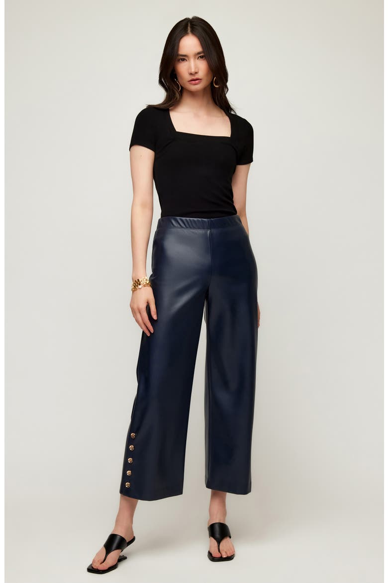 Mindy Square Neck Rib Top, Alternate, color, BLACK