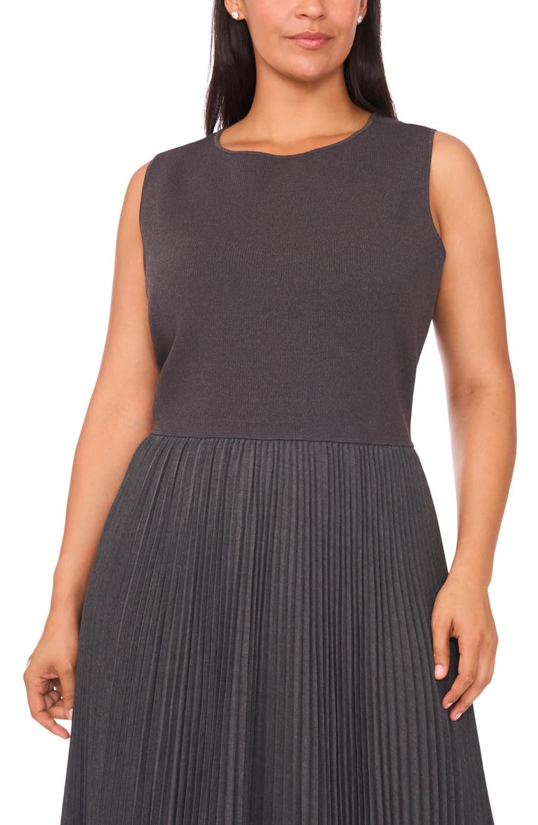 Halogen<sup>®</sup> Sleeveless Mixed Media Maxi Dress, Alternate, color, Greystone Heather