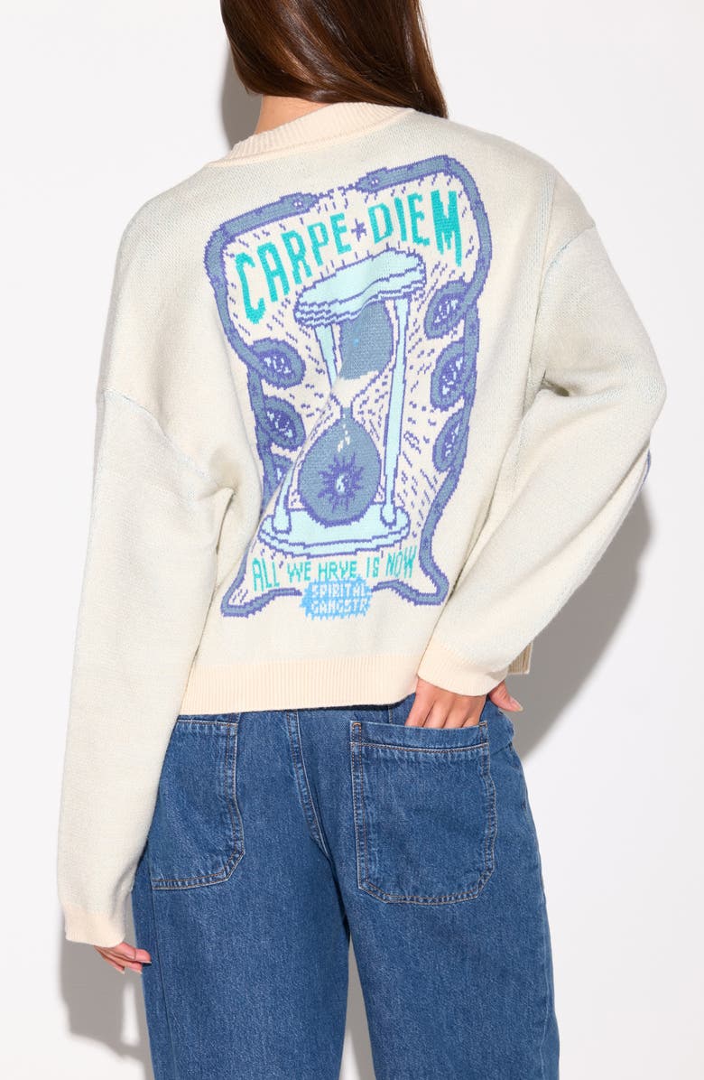 Spiritual Gangster Hourglass Delaney Cardigan, Alternate, color, Winter White