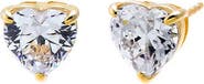 BY ADINA EDEN CZ Solitaire Heart Stud Earring