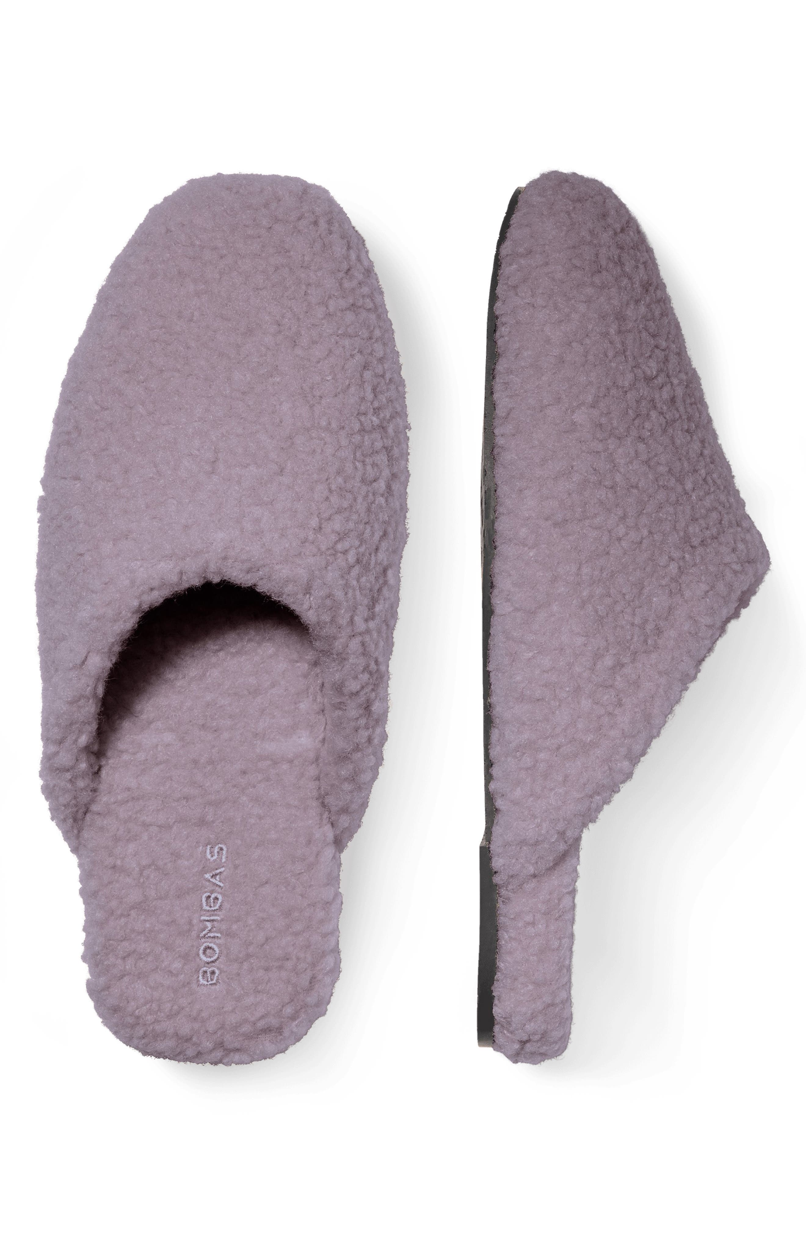 Saturday Faux Fur Slippers, Alternate, color, DUSTY PURPLE