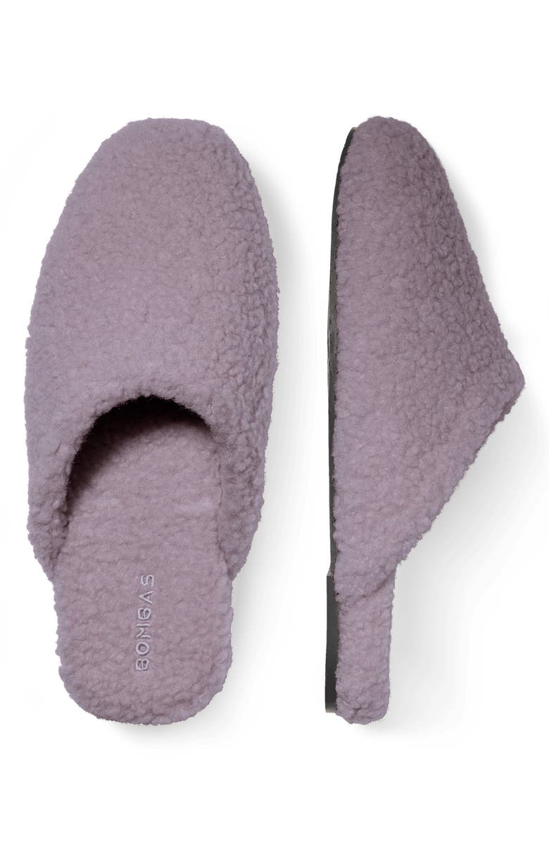 Bombas Saturday Faux Fur Slippers, Alternate, color, Dusty Purple