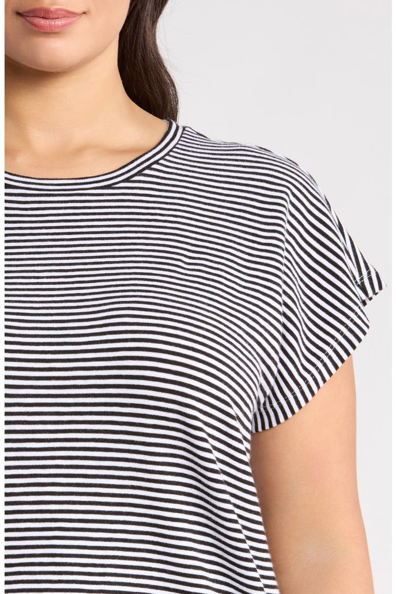 Striped Organic Cotton T-shirt, Alternate, color, BLKWH