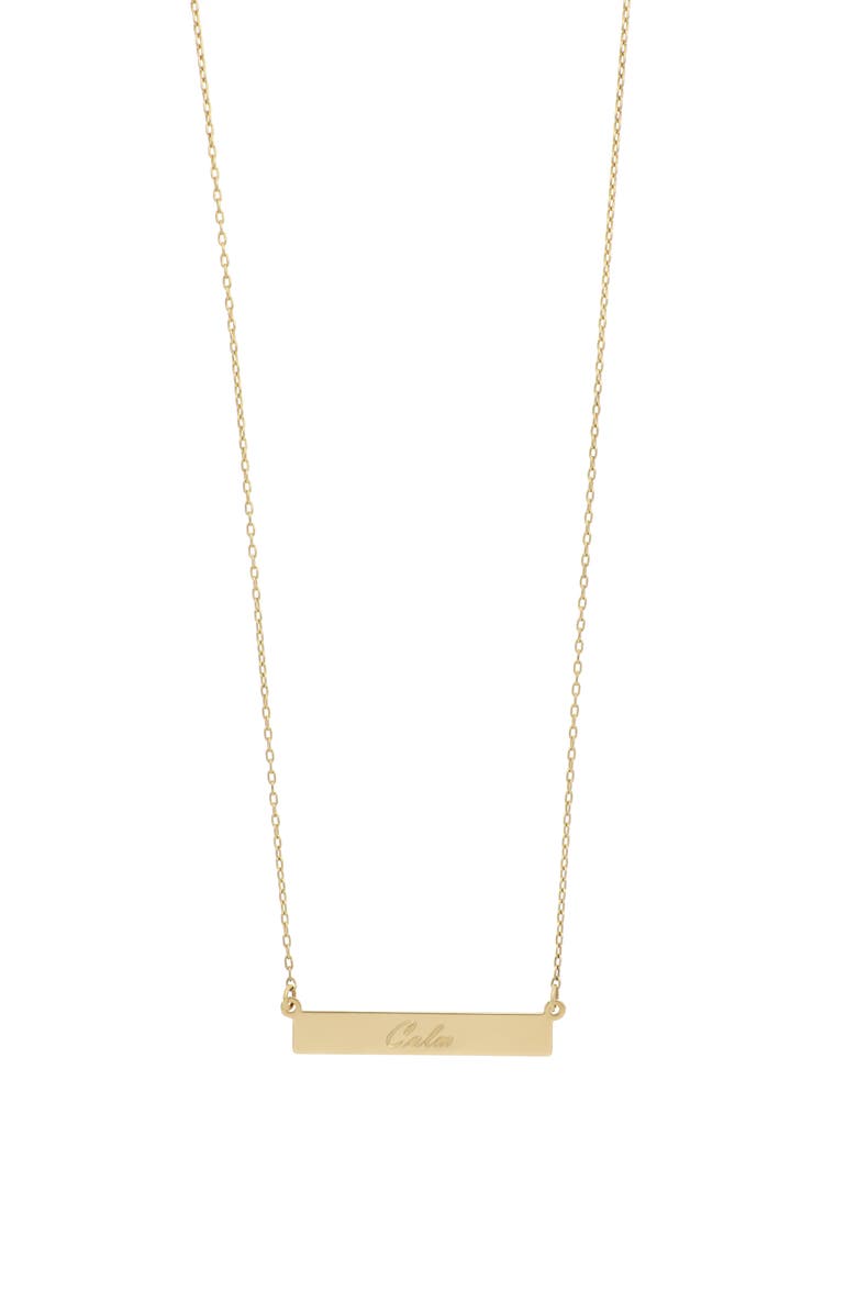 Bony Levy 14K Gold Engravable Small Bar Pendant Necklace, Alternate, color, 14K Yellow Gold