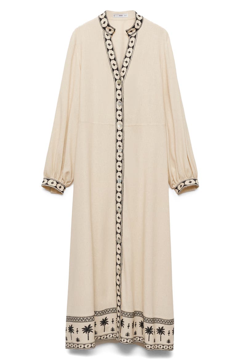Long Sleeve Cotton Shirtdress, Alternate, color, BEIGE