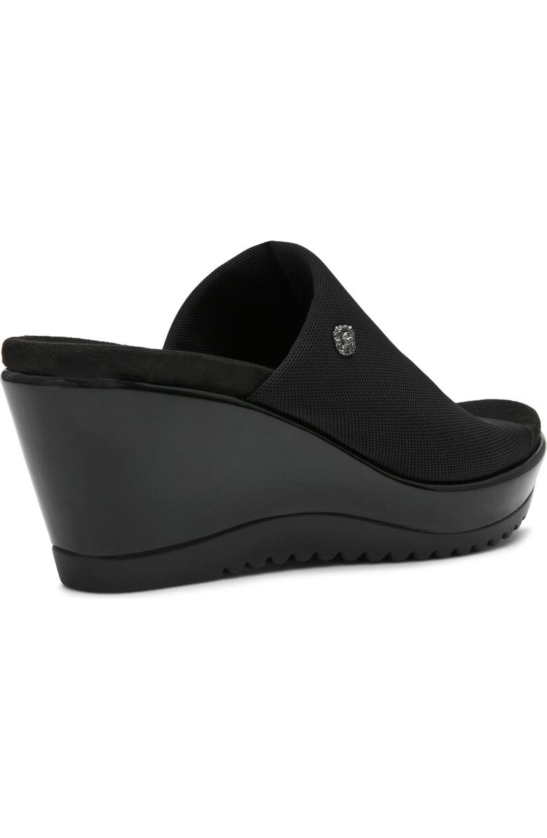 Anne Klein Rellin Wedge Sandal, Alternate, color, Black