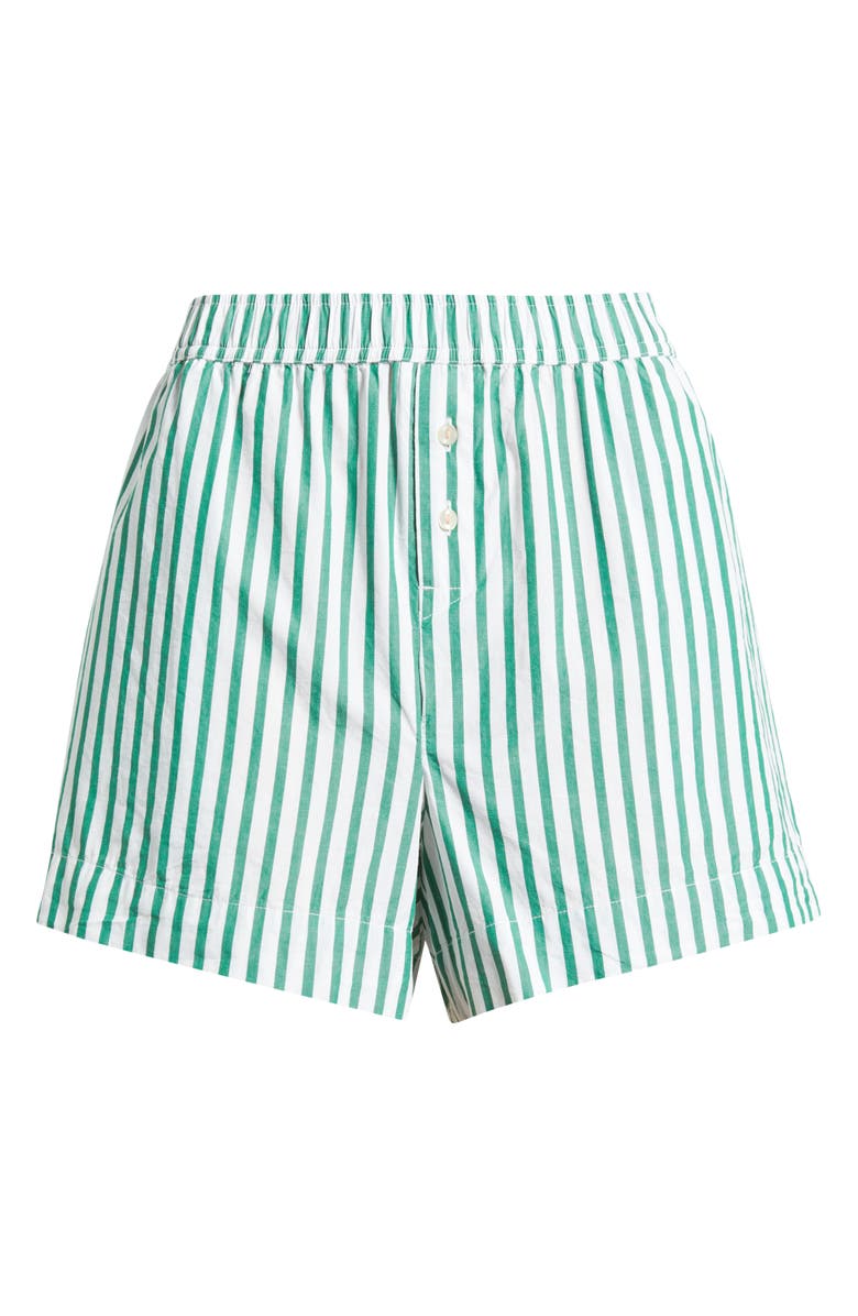 Open Edit Oversize Boyfriend Boxer Shorts, Alternate, color, Green Bar Stripe