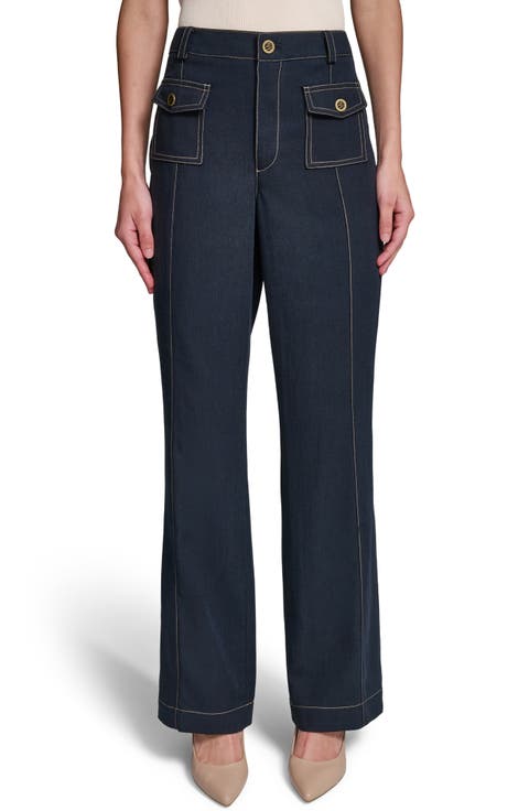 Seam Detail High Waist Suiting Pants