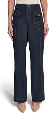KARL LAGERFELD PARIS Seam Detail High Waist Suiting Pants