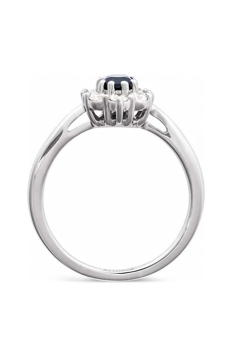 ALLUREZ Oval Lab Blue Sapphire & Diamond Halo Ring 14K, Alternate, color, 0.95Ct/White Gold