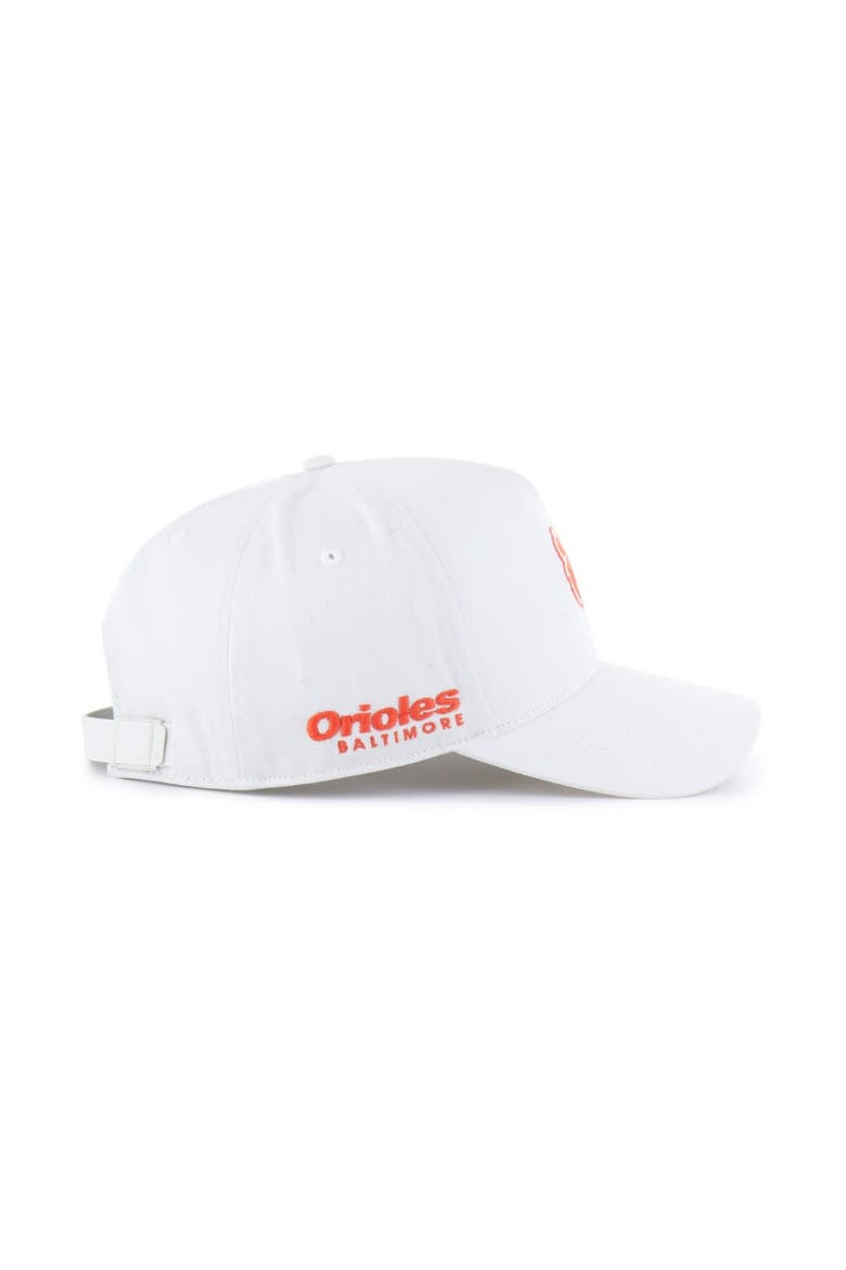 Men's '47 White Baltimore Orioles Foundational Pinch Offside Adjustable Hat, Alternate, color, Cream