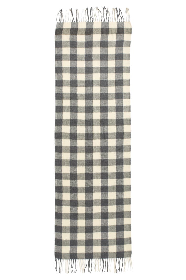 Buffalo Plaid Oblong Scarf, Alternate, color, GREY